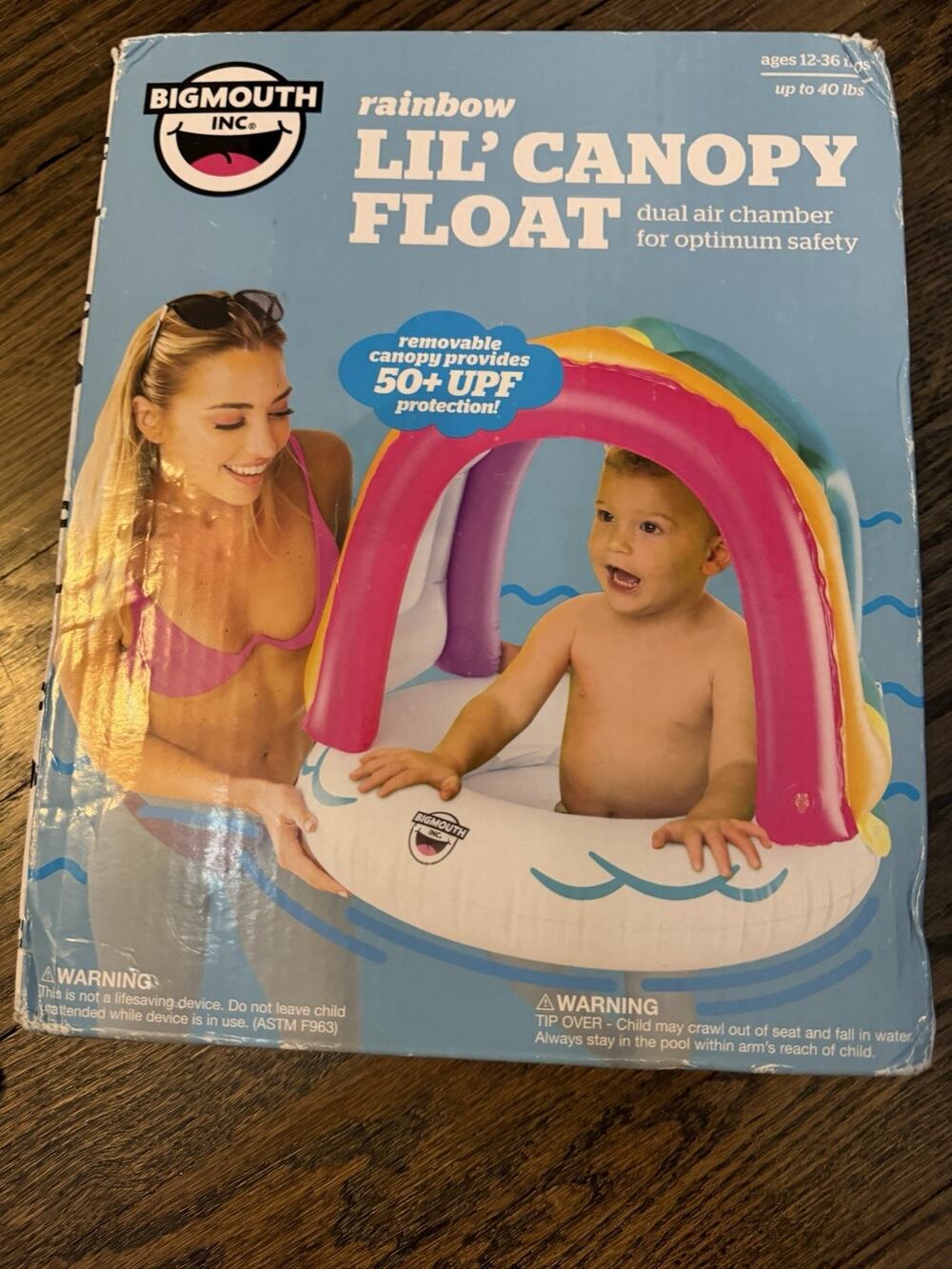 Big Mouth Lil Canopy Baby Float Rainbow NIB NEW